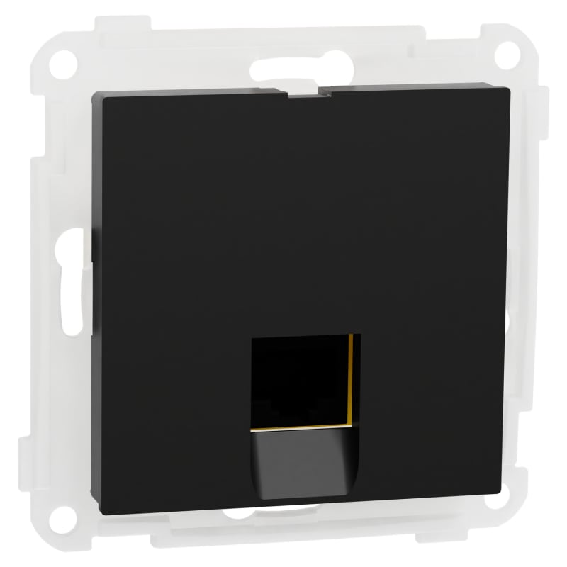 RS/PLUS Mod.outlet in 1X8 Cat 6 UTP LSA Black (EKO60025)