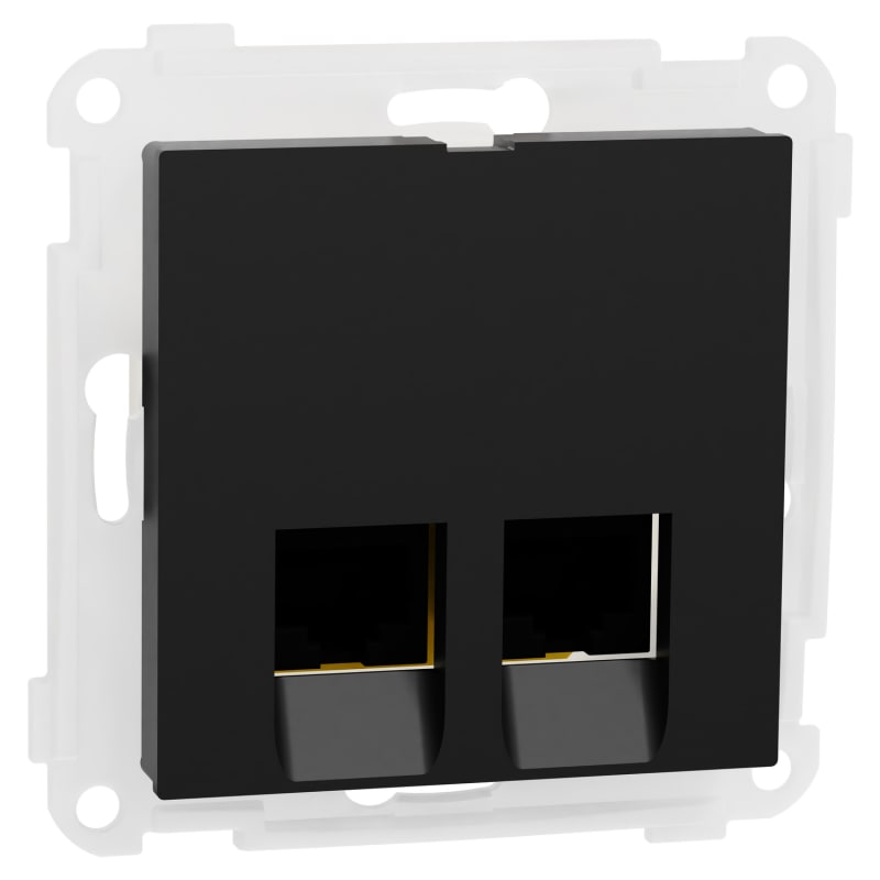 RS/PLUS Mod.outlet in 2X8 Cat 6 UTP LSA Black (EKO60026)