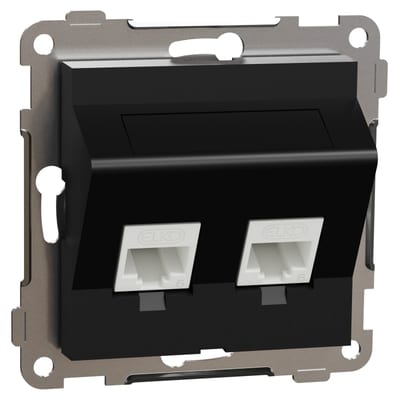 RS/PLUS Mod.outlet 2X8 Cat 6 UTP oblique Black