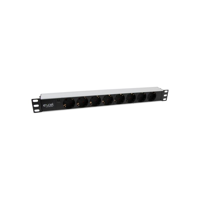 Excel PDU 8-Way Schuko 3 m 1U Black (555-083)