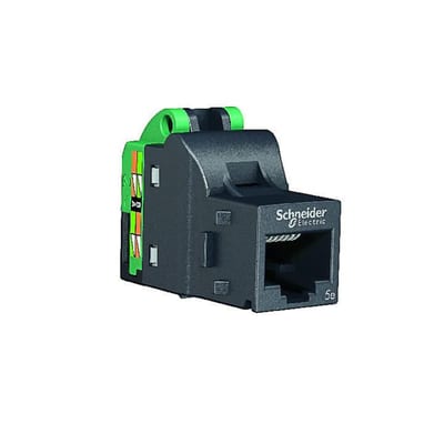 Schneider Electric RJ45 network socket, Actassi, Unshielded, Cat 5E, DPM bag x 1, dark grey VDIB17715U01