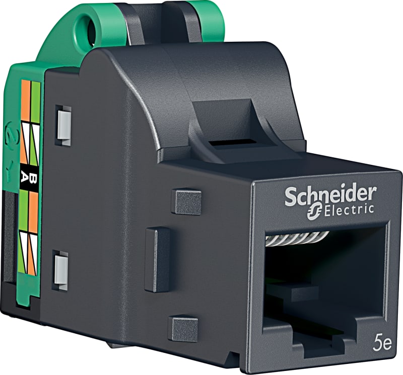 Schneider Electric RJ45 network socket, Actassi, Unshielded, Cat 5E, DPM box x 12, dark grey VDIB17715U12