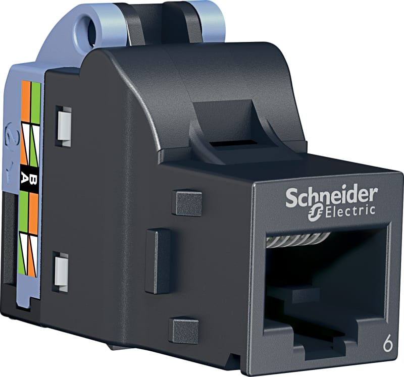 Schneider Electric RJ45 network socket, Actassi, Unshielded, Cat 6, DPM bag x 1, dark grey VDIB17716U01