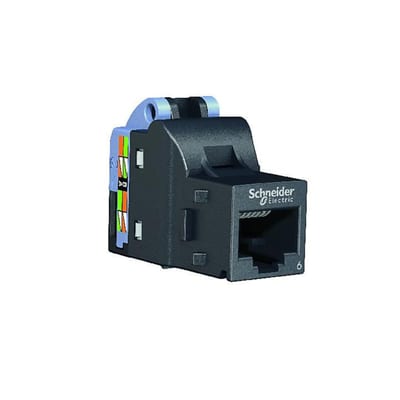 Schneider Electric RJ45 network socket, Actassi, Unshielded, Cat 6, DPM box x 12, dark grey VDIB17716U12