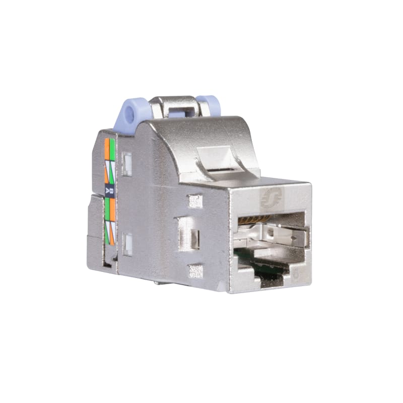 Schneider Electric RJ45 network socket, Actassi, Shielded, Cat 6, DPM bag x 1, silver VDIB17716B01