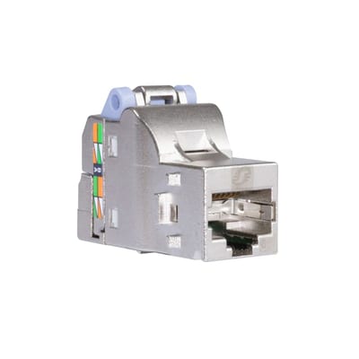 Schneider Electric RJ45 network socket, Actassi, Shielded, Cat 6, DPM bag x 1, silver VDIB17716B01