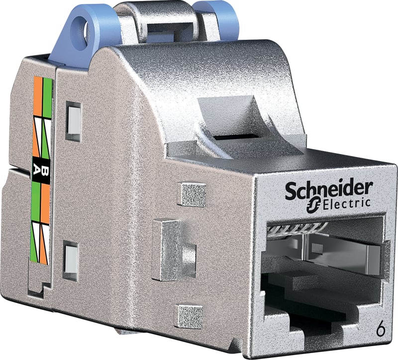 Schneider Electric RJ45 network socket, Actassi, Shielded, Cat 6, DPM box x 96, silver VDIB17716B96