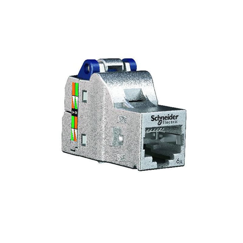 Schneider Electric RJ45 network socket, Actassi, Shielded, Cat 6A, DPM bag x 1, silver VDIB1771XB01