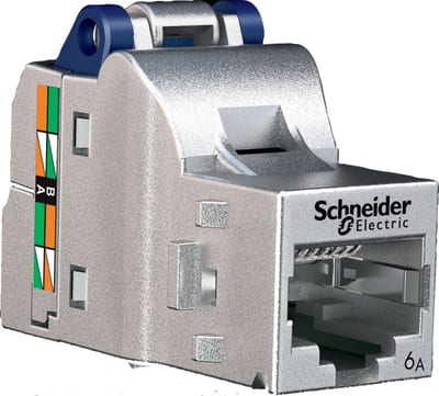 Schneider Electric RJ45 network socket, Actassi, Shielded, Cat 6A, DPM box x 96, silver VDIB1771XB96