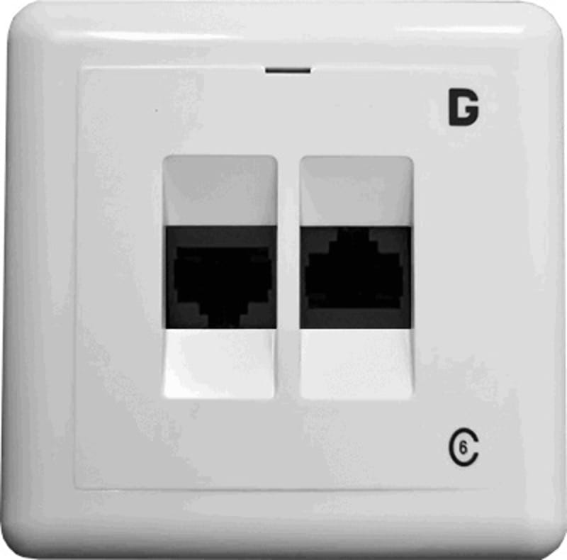 dGLink Mod.connector UTP Cat. 6 recessed 2XRJ45 (30601002)