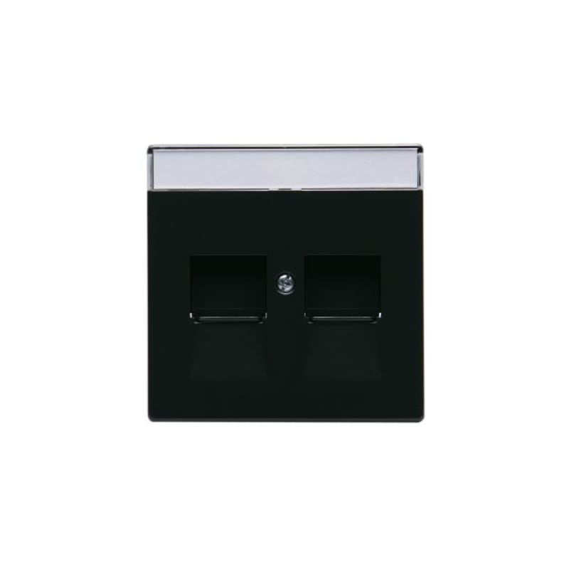 ABB Impressivo Center Plate 2x RJ45 with Dust Cover Anthracite (1819DC-81)
