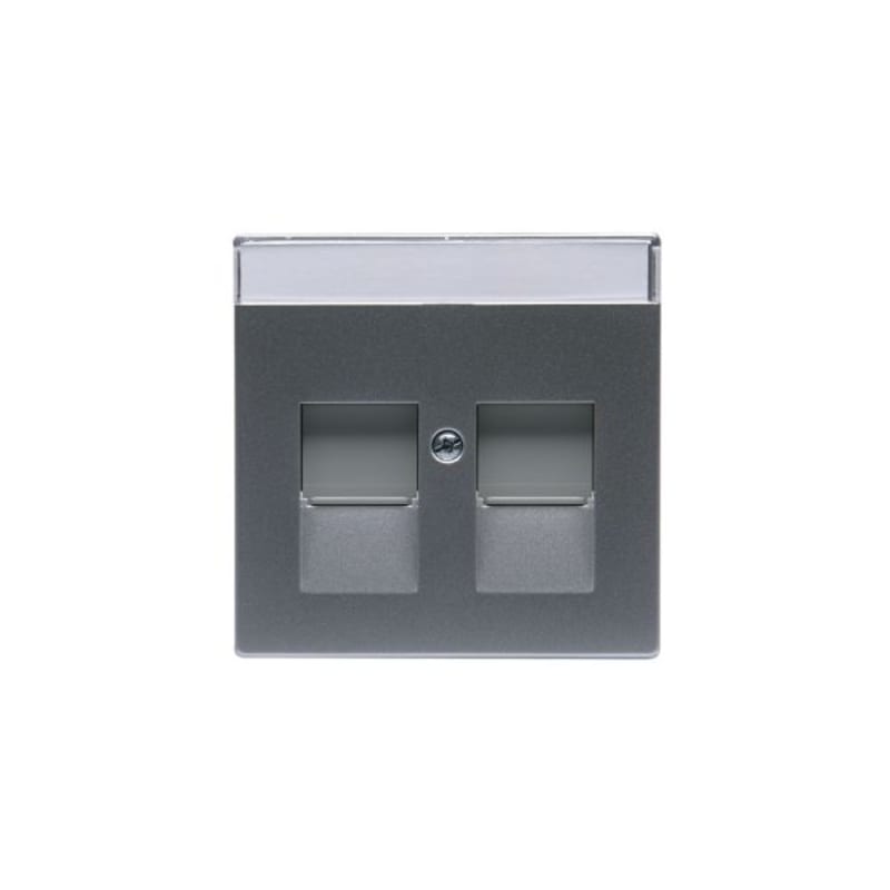 ABB Impressivo 1819DC-83 Centre Plate 2 x RJ45 Dust Cover Aluminium