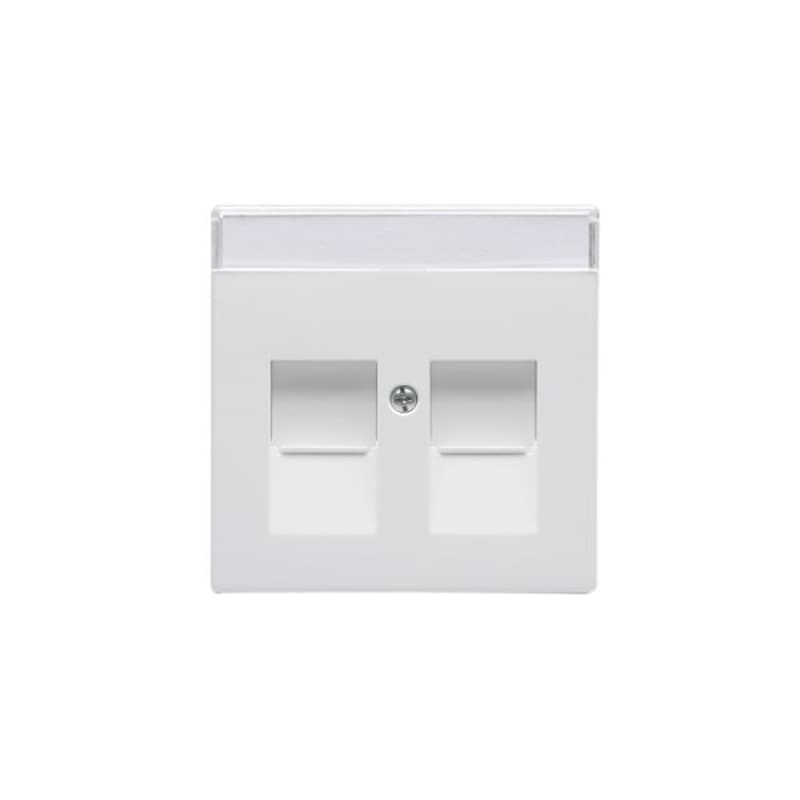 ABB 1819DC-84 Impressivo Centre Plate 2x RJ45 Dust Cover White