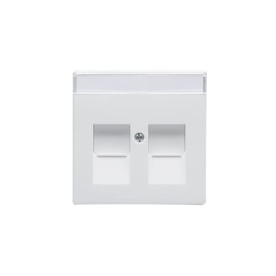 ABB 1819DC-84 Impressivo Centre Plate 2x RJ45 Dust Cover White