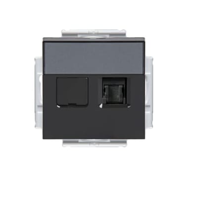 Impressivo In. DATA 2 X RJ45 CAT6 Anthracite