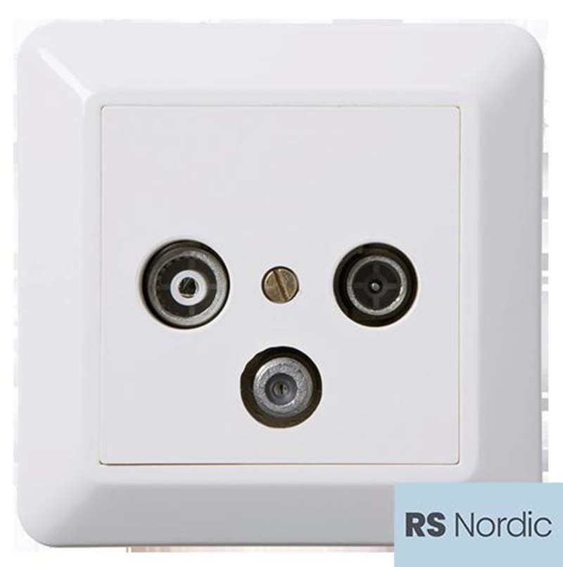 RS Nordic Satellite Outlet 3 dB, End, Radio/TV/Satellite, White PURE WHITE (EKO30163)