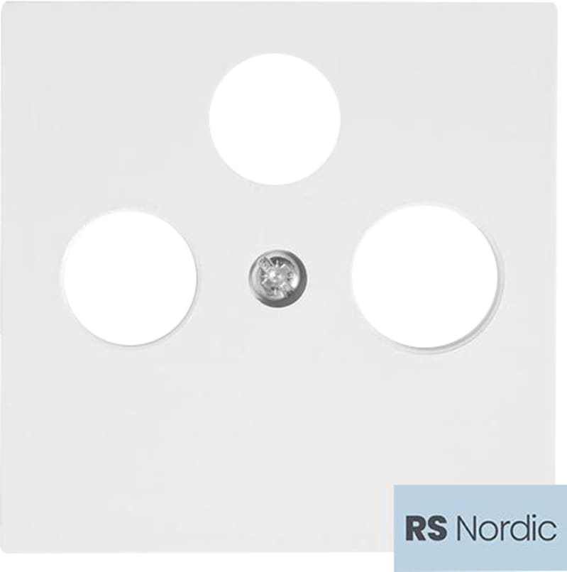 RS Nordic Centre Plate for Radio/TV/Satellite and Multimedia Outlets, White PURE WHITE (EKO30165)