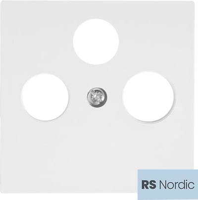 RS Nordic Centre Plate for Radio/TV/Satellite and Multimedia Outlets, White PURE WHITE