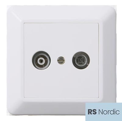 RS Nordic Antenna Outlet 8 dB, End, White PURE WHITE