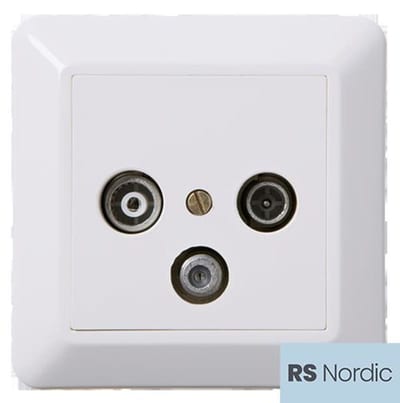 RS Nordic Multimedia Outlet 8 dB, End, Radio/TV/Satellite, White PURE WHITE