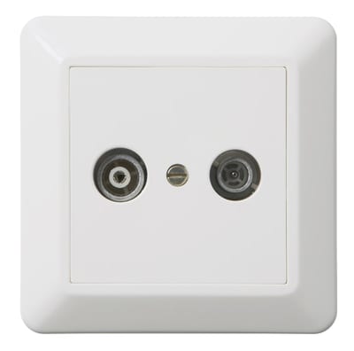 Antenna Outlet 7 dB, Loop-Through, White