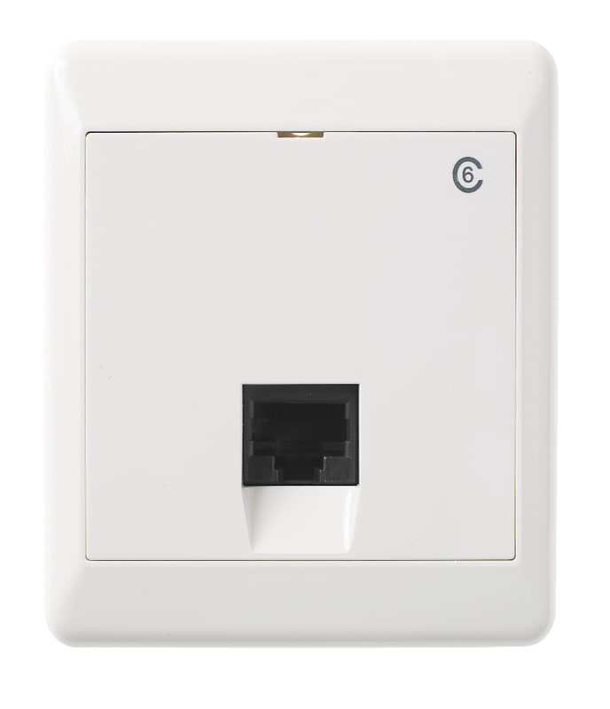 ELKO RS16/MOD P 1x8 Cat 6 UTP Modular Outlet Flush-Mount (EKO04549)