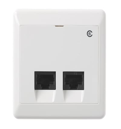 ELKO RS16/MOD P 2x8 Cat 6 UTP Modular Outlet Flush-Mount