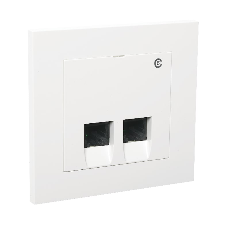 PLUS 2XRJ45/UTP/CAT6 in POLAR WHITE (EKO04820)
