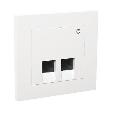 PLUS 2XRJ45/UTP/CAT6 in POLAR WHITE