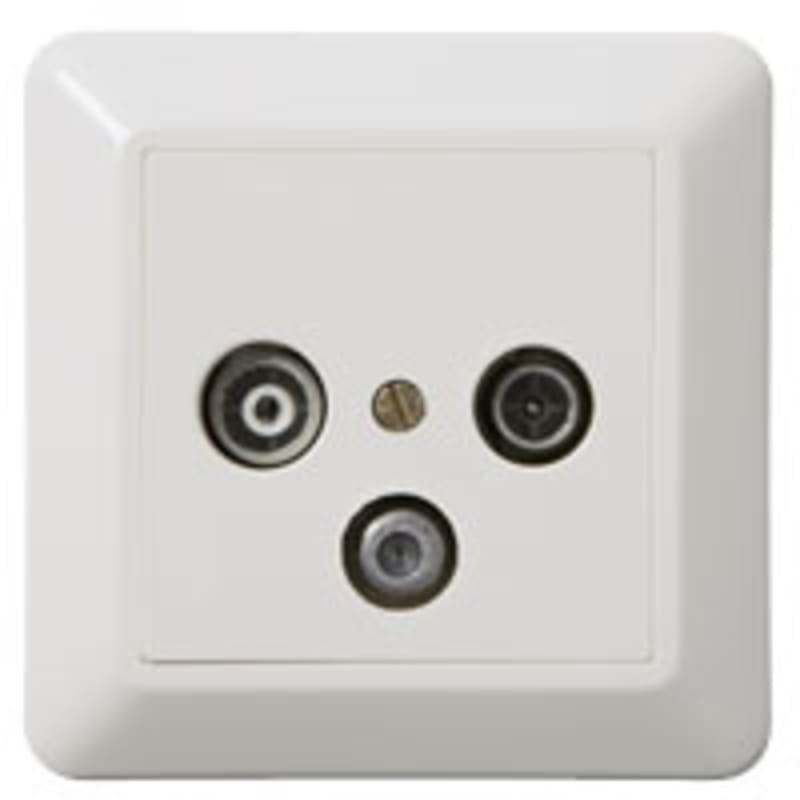 RS16 Multimedia Antenna Outlet 8 dB, End, White POLAR WHITE (EKO04904)