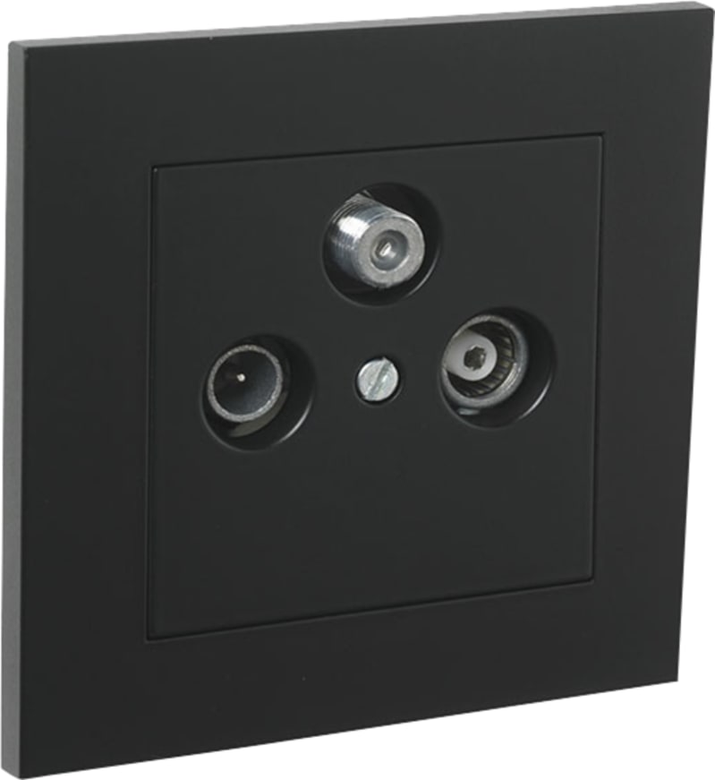 Plus Multimedia Antenna Outlet 8 dB, End, Black SO (EKO04907)