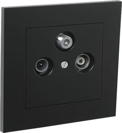 Plus Multimedia Antenna Outlet 8 dB, End, Black SO