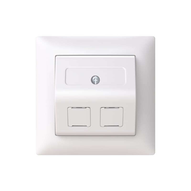 SAGA DATA Flush VINKL. 2 X RJ45 CAT6 M/RA (2TKA00004984)