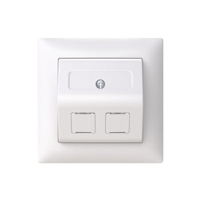 SAGA DATA Flush VINKL. 2 X RJ45 CAT6 M/RA