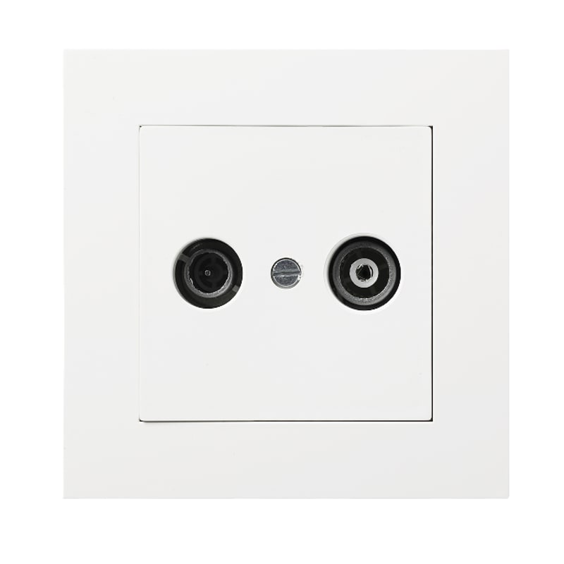 Plus Antenna Outlet 7 dB, Loop-Through, White (EKO04006)