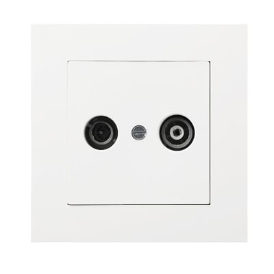 Plus Antenna Outlet 7 dB, Loop-Through, White