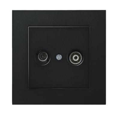 Plus Antenna Outlet 7 dB, Loop-Through, Black SO