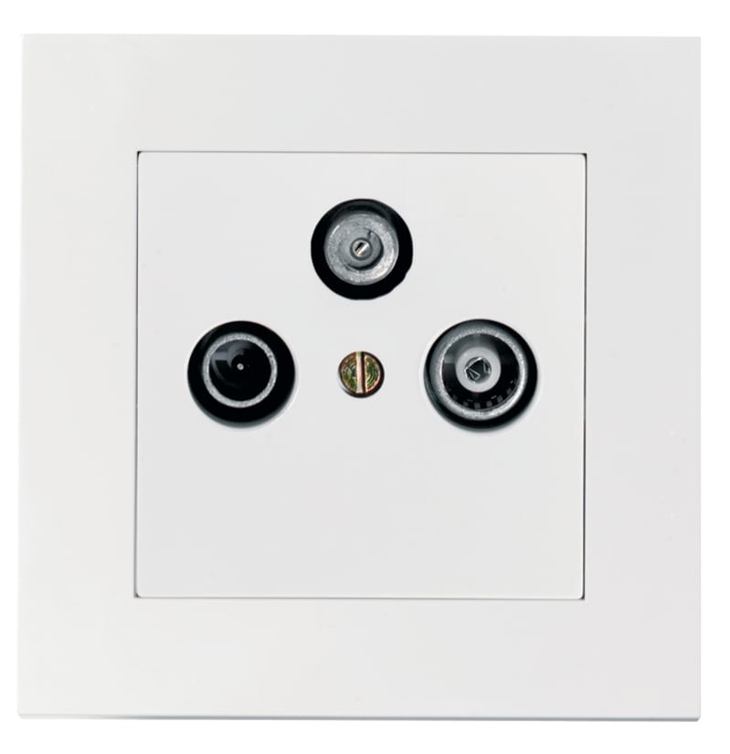 Plus Combination Outlet 3 dB, End, Radio/TV/Satellite, White (EKO04013)