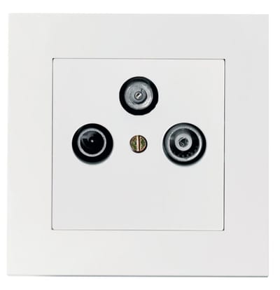 Plus Combination Outlet 3 dB, End, Radio/TV/Satellite, White