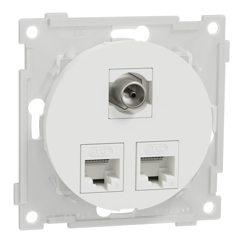MOD.UT.2X8 CAT. 6 UTP 1XF/IEC One PURE WHITE (EKO50121)