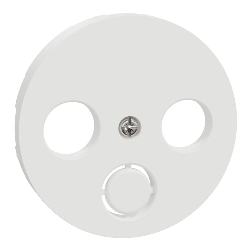 One Centre Plate for Antenna/TV/Radio Outlet, 2 and 3 Holes, White PURE WHITE (EKO50125)