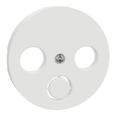 One Centre Plate for Antenna/TV/Radio Outlet, 2 and 3 Holes, White PURE WHITE