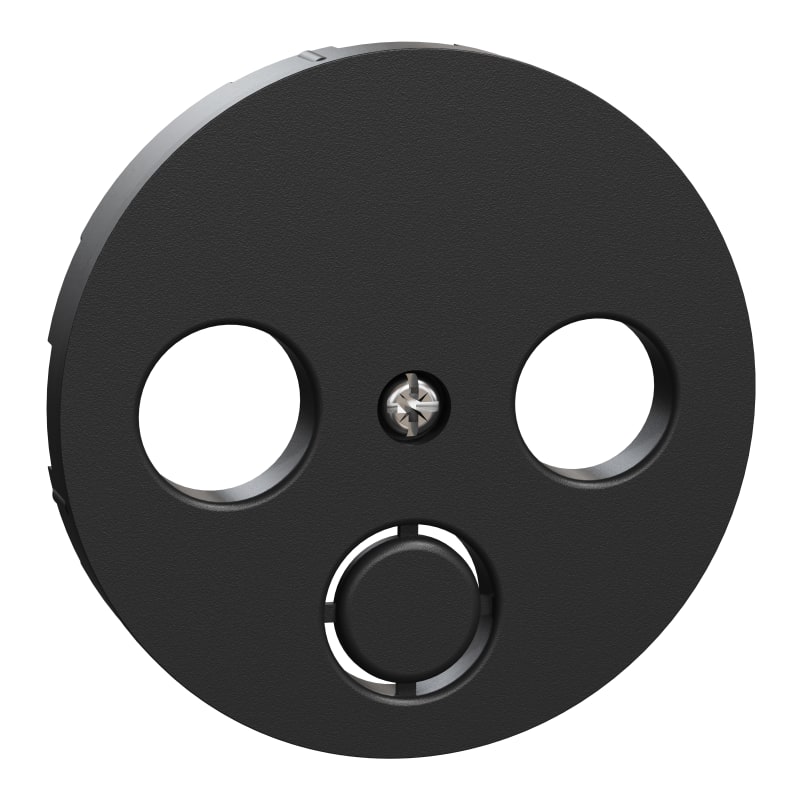 One Centre Plate for Antenna/TV/Radio Outlet, 2 and 3 Holes, Black SO (EKO50126)