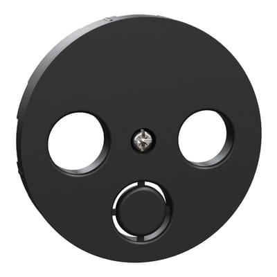 One Centre Plate for Antenna/TV/Radio Outlet, 2 and 3 Holes, Black SO