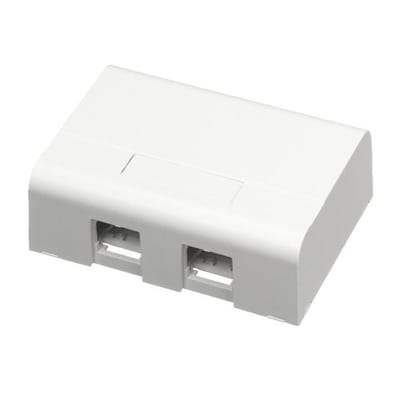 S-One mounting box 2XRJ45 fiber/Cu white