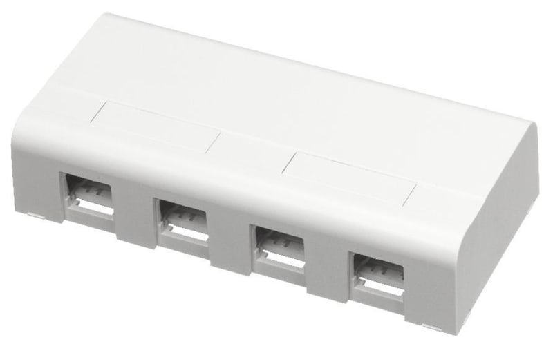 S-One mounting box 4X RJ45 white (WDE002046)