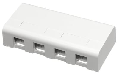 S-One mounting box 4X RJ45 white