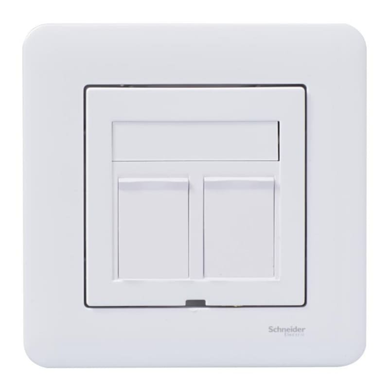 Exxact recessed 2X Cat 6 UTP with frame straight (WDE002424)
