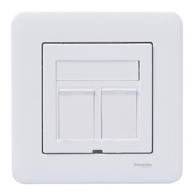 Exxact recessed 2X Cat 6 UTP with frame straight