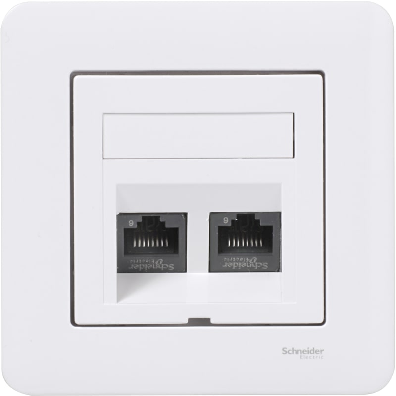 Exxact recessed 2X cat 6 UTP with frame, angled (WDE002425)